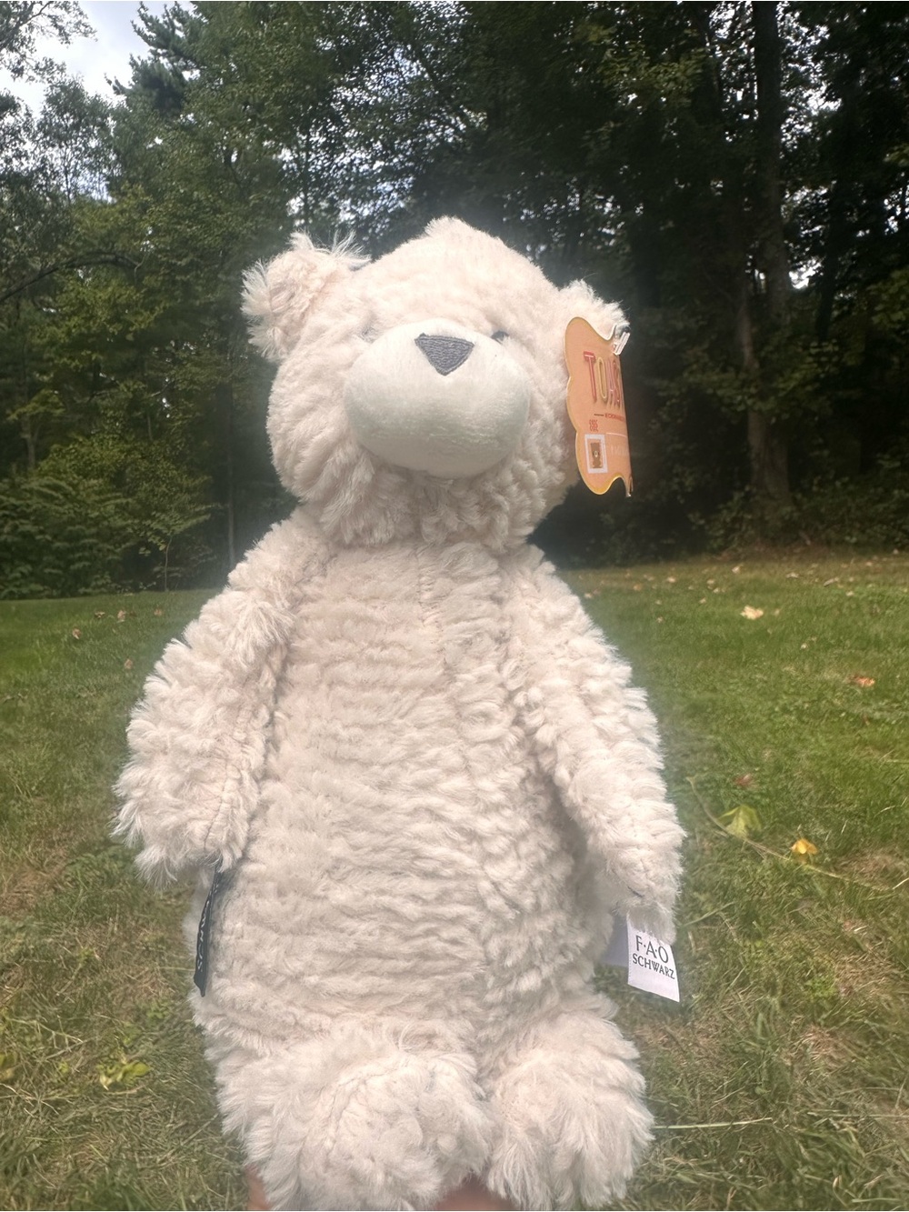 FAO Schwarz Toasties Microwavable Plush Pals Teddy Bear Cream White 11" With Tag